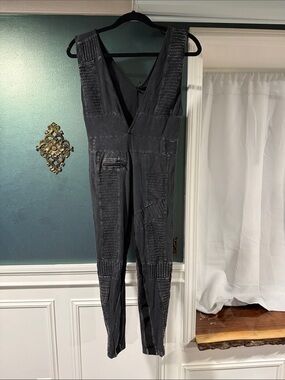 Sleeveless Black Textured Authentic Demobaza Jumpsuit